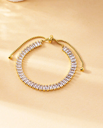 Rectangle Crystal Tennis Bracelet