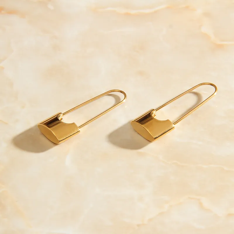 Gold Lock Earrings