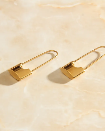 Gold Lock Earrings