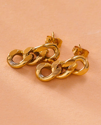 Three Link Chain Earrings