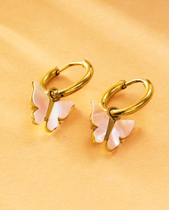 Mini Butterfly Hoop Earrings