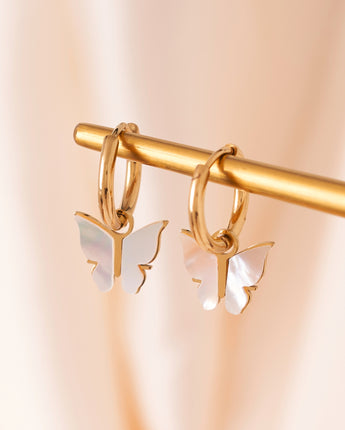 Mini Butterfly Hoop Earrings