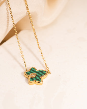 Green & Gold Maple Necklace