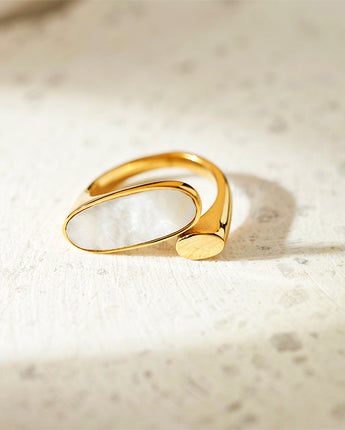 Oval Sea Shell Statement Ring