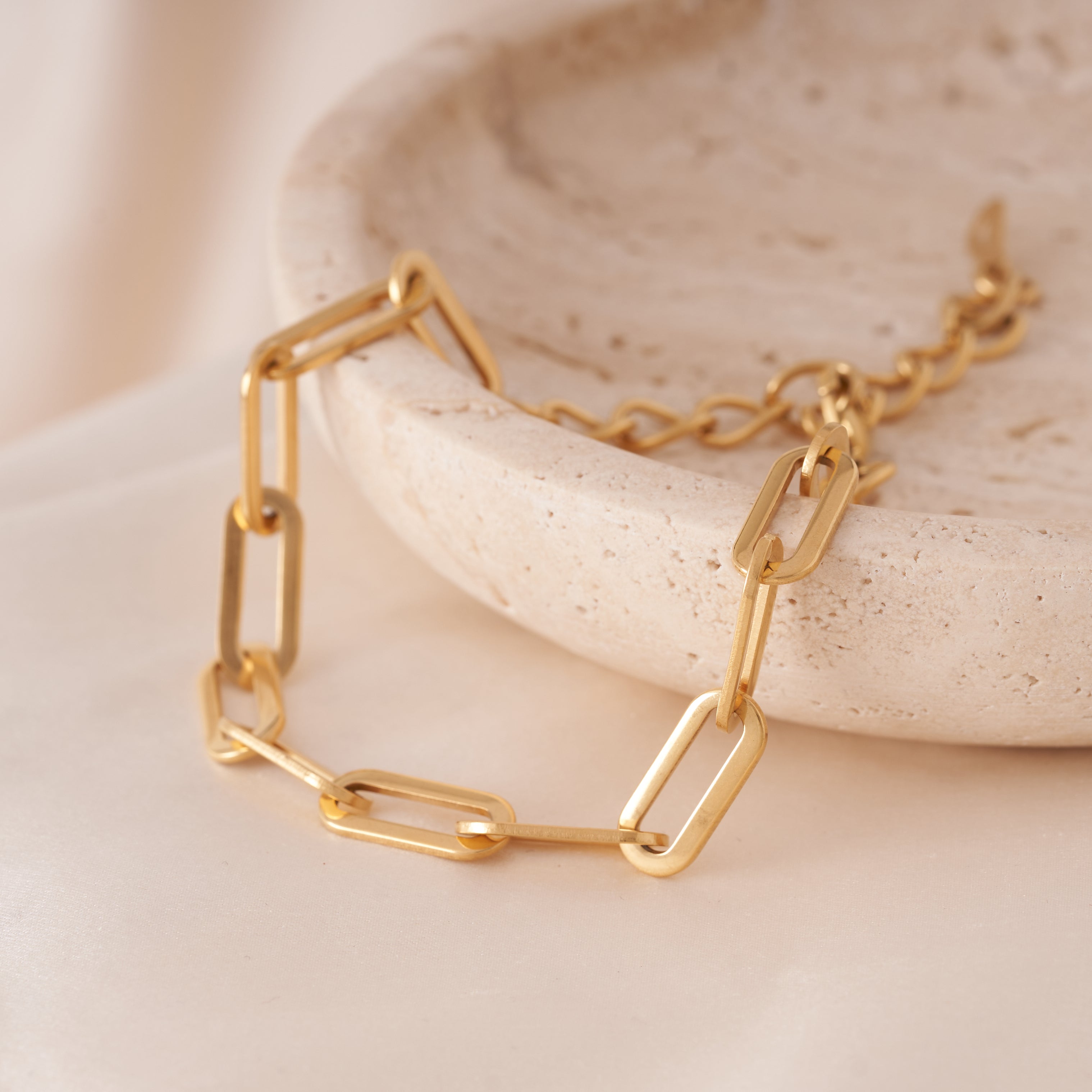 Paper Clip Gold Bracelet