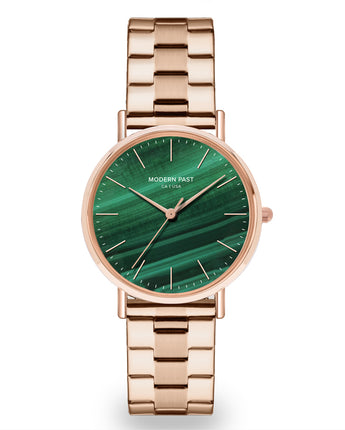 Lola Rose Gold Stainless Link / Green