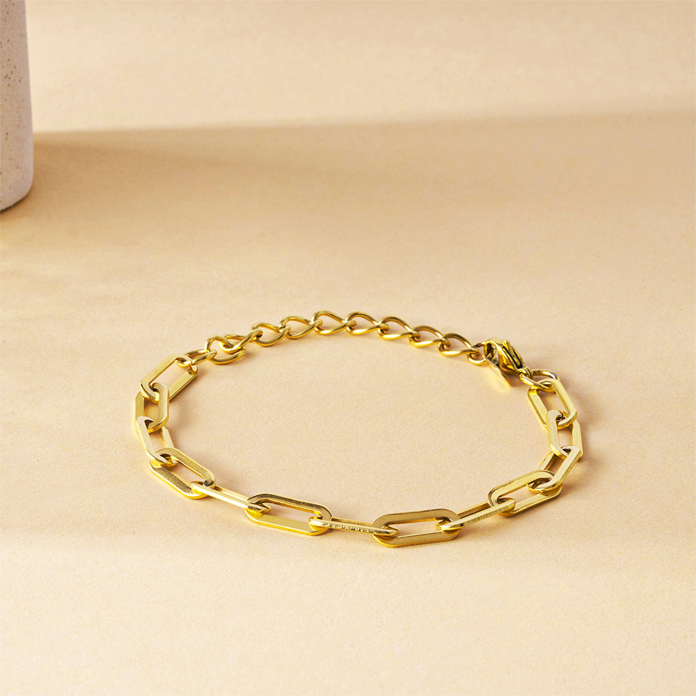 Paper Clip Gold Bracelet