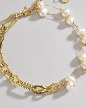 Mixed Pearl Chain Bracelet