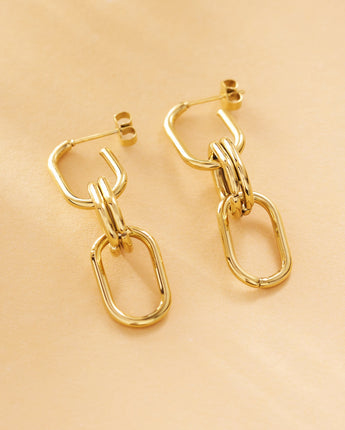 Cut Link Drop Earrings