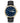 Harrison Black Leather Silver Gold / Blue